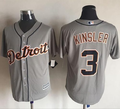 Tigers #3 Ian Kinsler Grey New Cool Base Stitched MLB Jersey - Click Image to Close